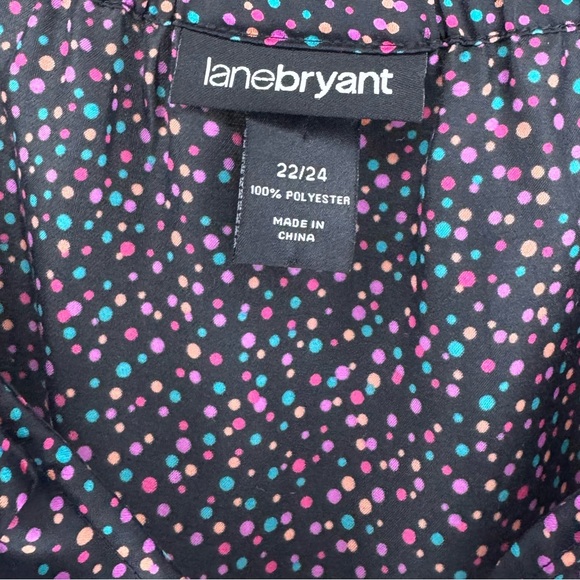 Lane Bryant Black Polka Dot Ruffled Camisole Top - Picture 3 of 5